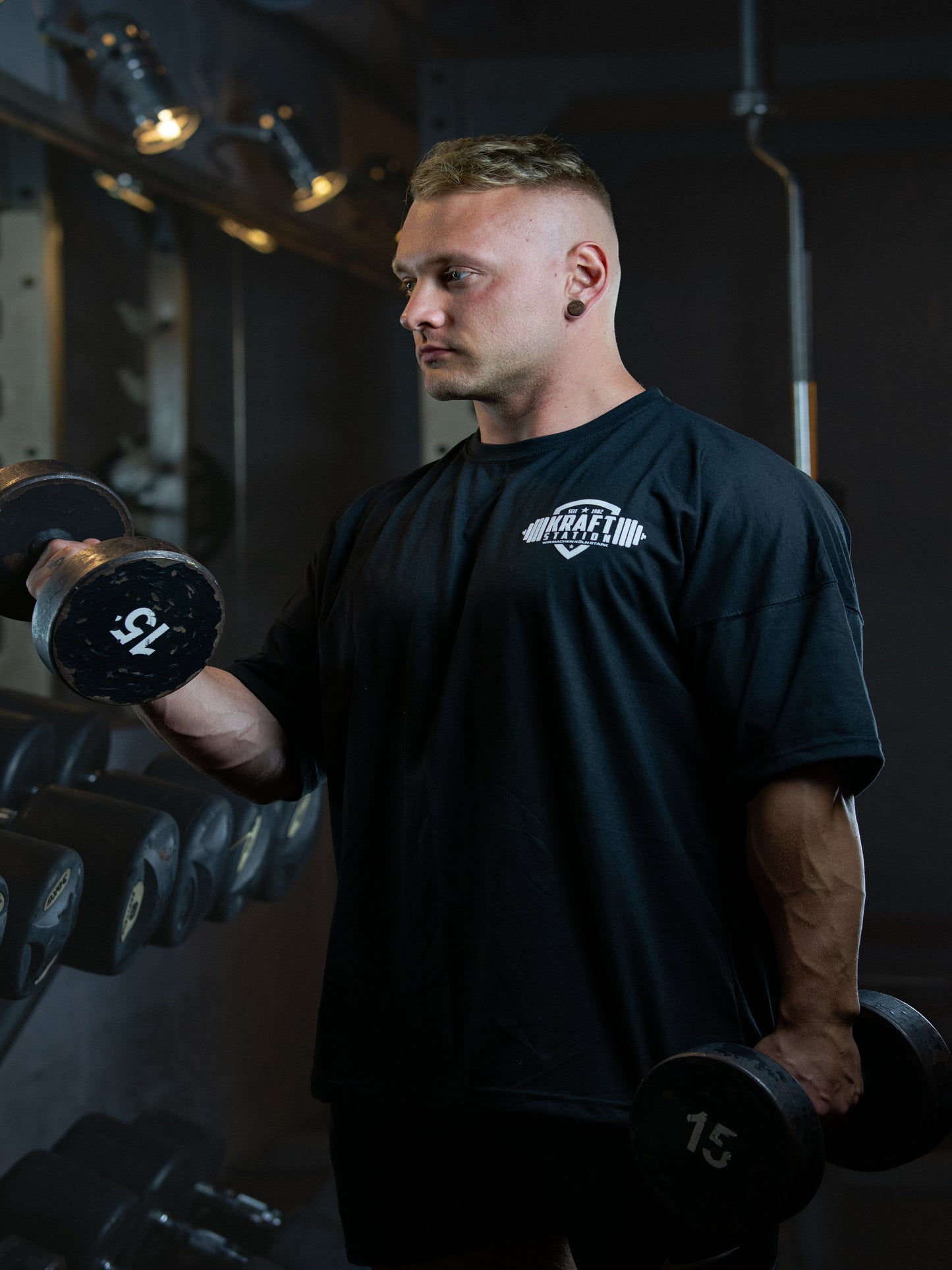 Oversize Kraft Station T-Shirt Schwarz