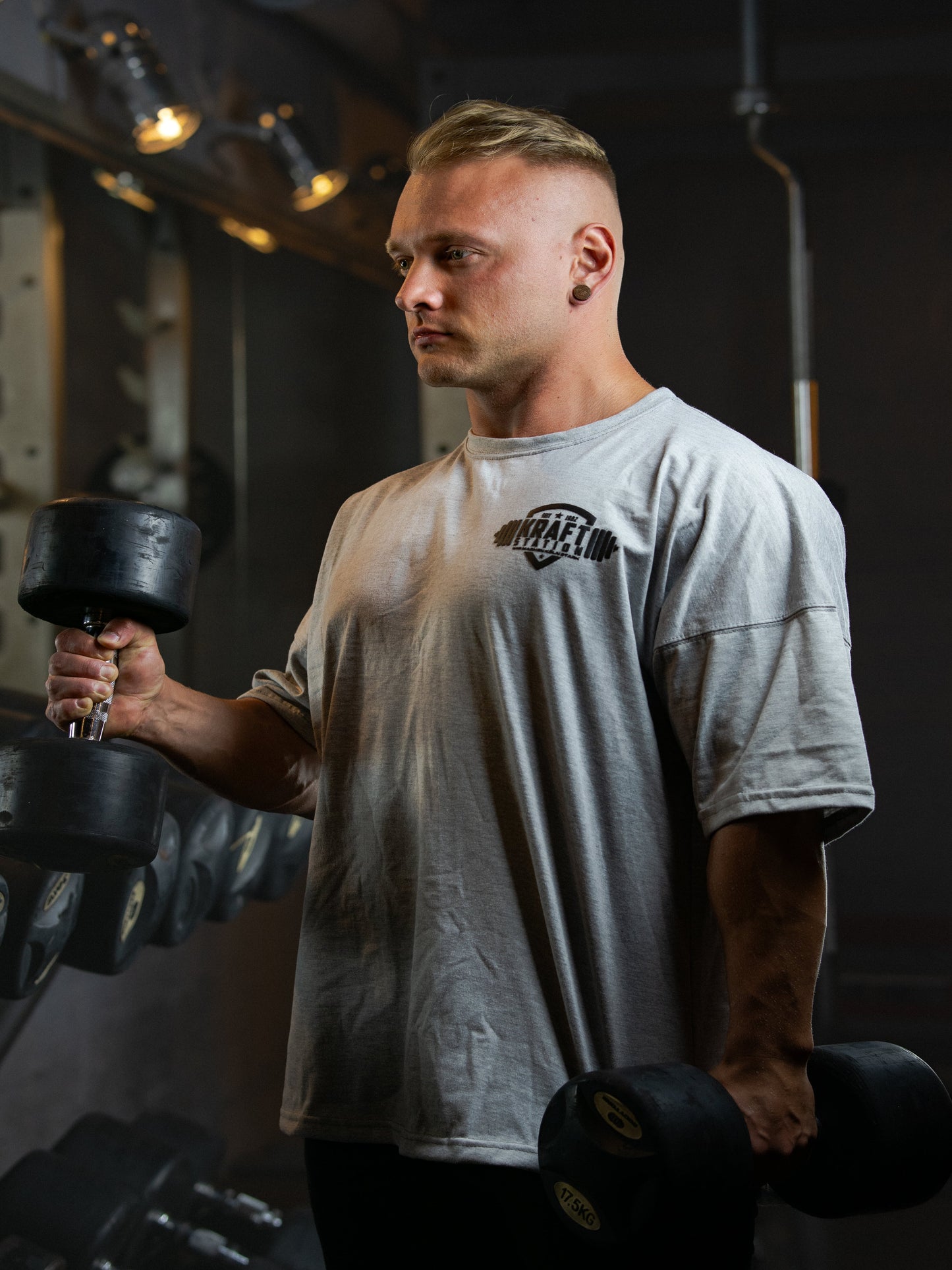 Oversize Kraft Station T-Shirt Grau