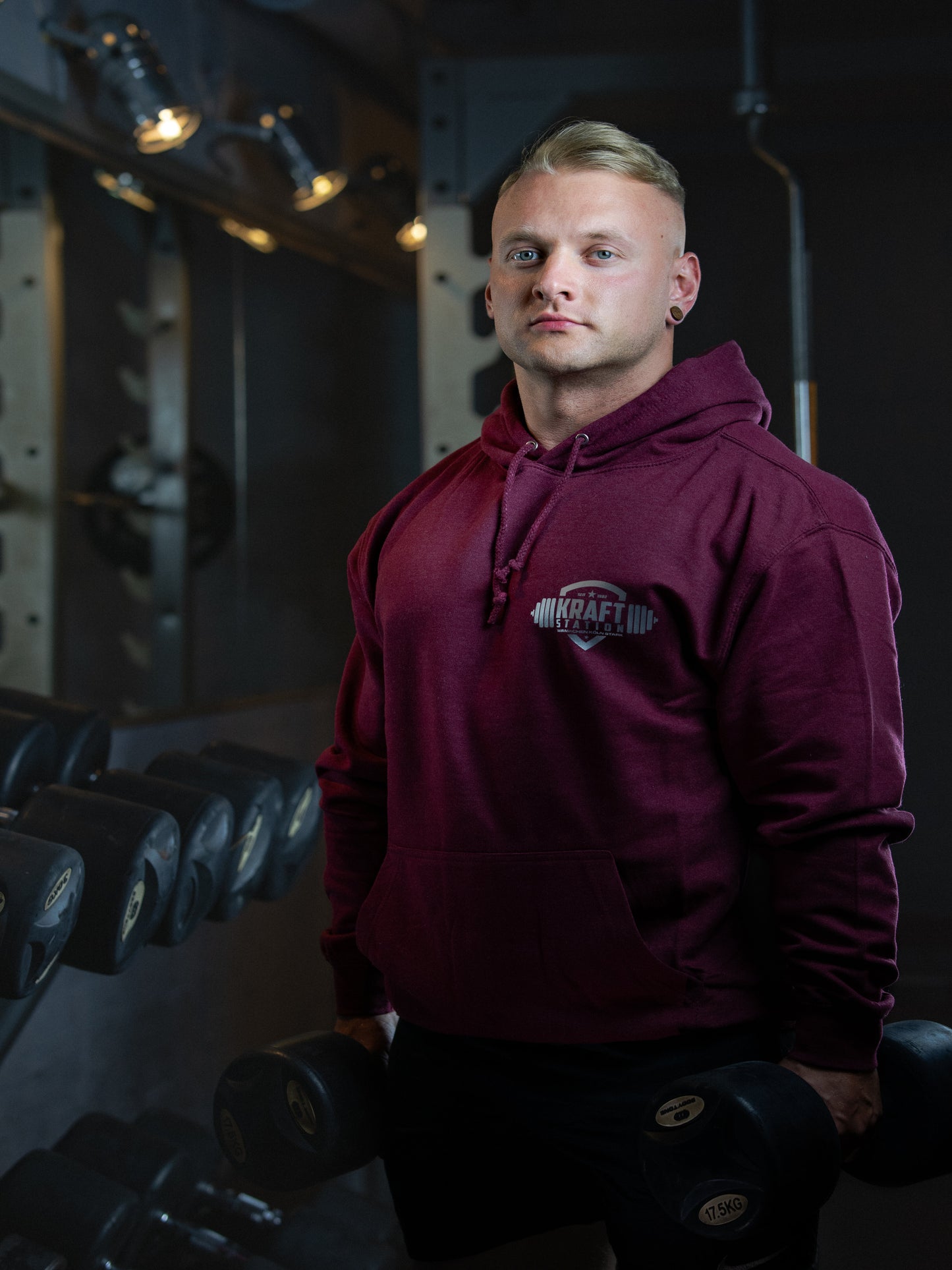 Kraft Station Hoodie Dunkelrot