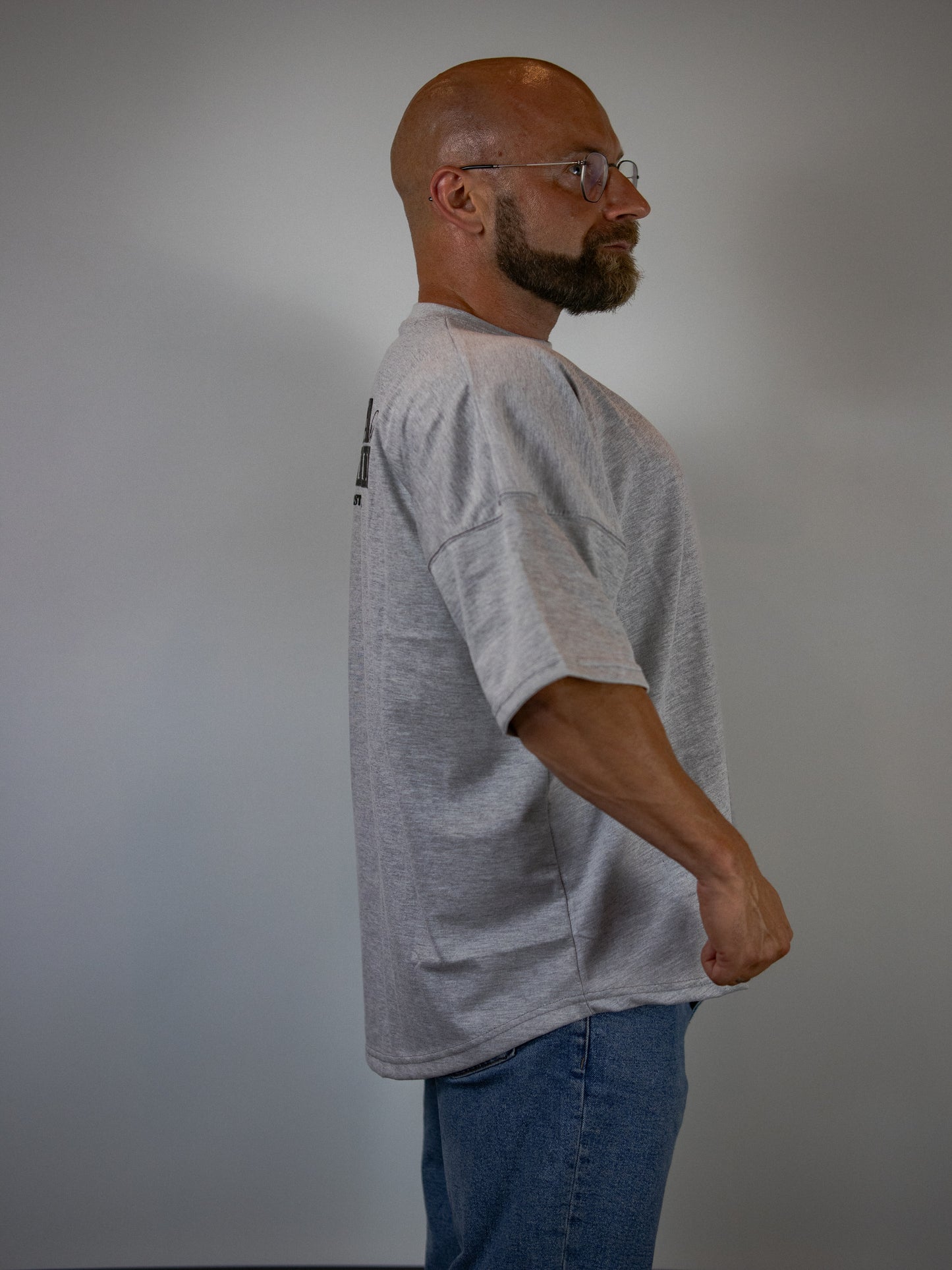 Oversize Kraft Station T-Shirt Grau