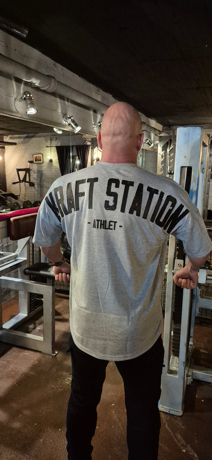 Oversize T-Shirt Grau Kraft Station Athlet *NEU